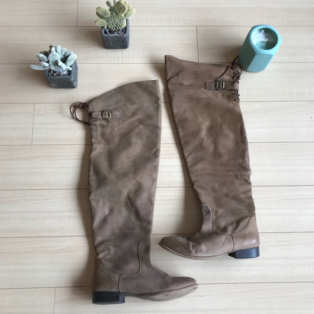 🐬Spanish leather riding boots over the knee
